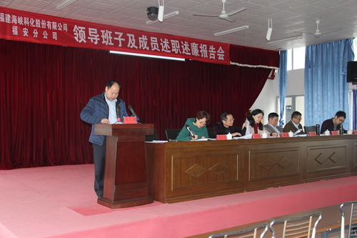 圖為分公司黨委書記、總經(jīng)理張瑞林作班子年度述職述廉報告.jpg